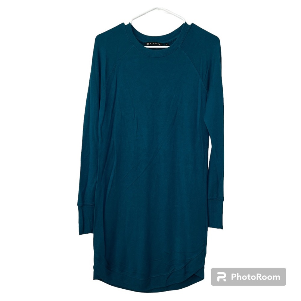 Athleta Iron Blue Heather Mindset Sweater Dress XS